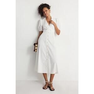 Hutch White Laurel Button-Up Dress Size 4 with small stains